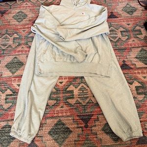 Light Heathered Blue Champion Reverse Weave Jogger Set Large